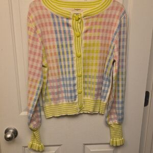 Sundays Pastel Checkered Cardigan